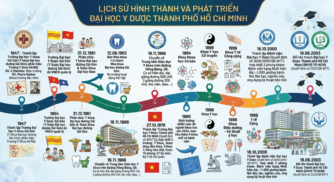 Đôi nét về Đại học y dược TP HCM (lịch sử phát triển)
